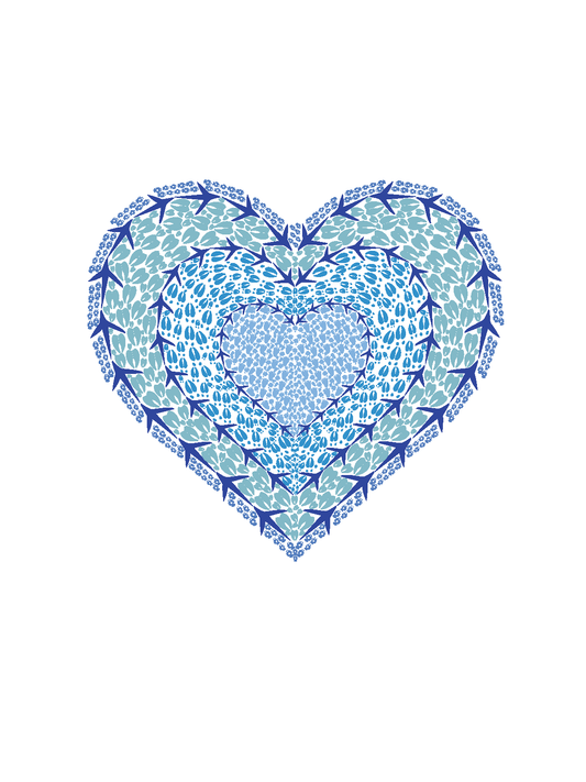 Blue Heart Note Cards