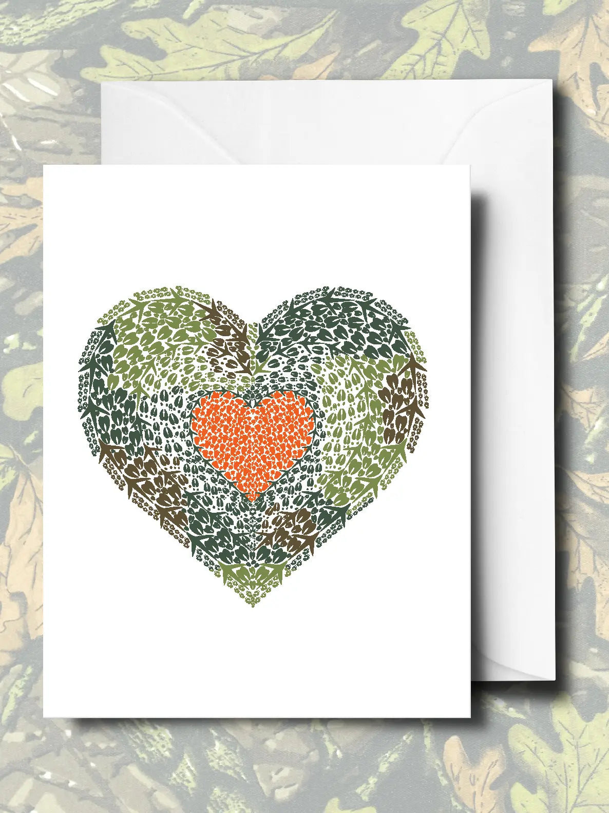 Camo Heart Note Cards Animal Track Designs