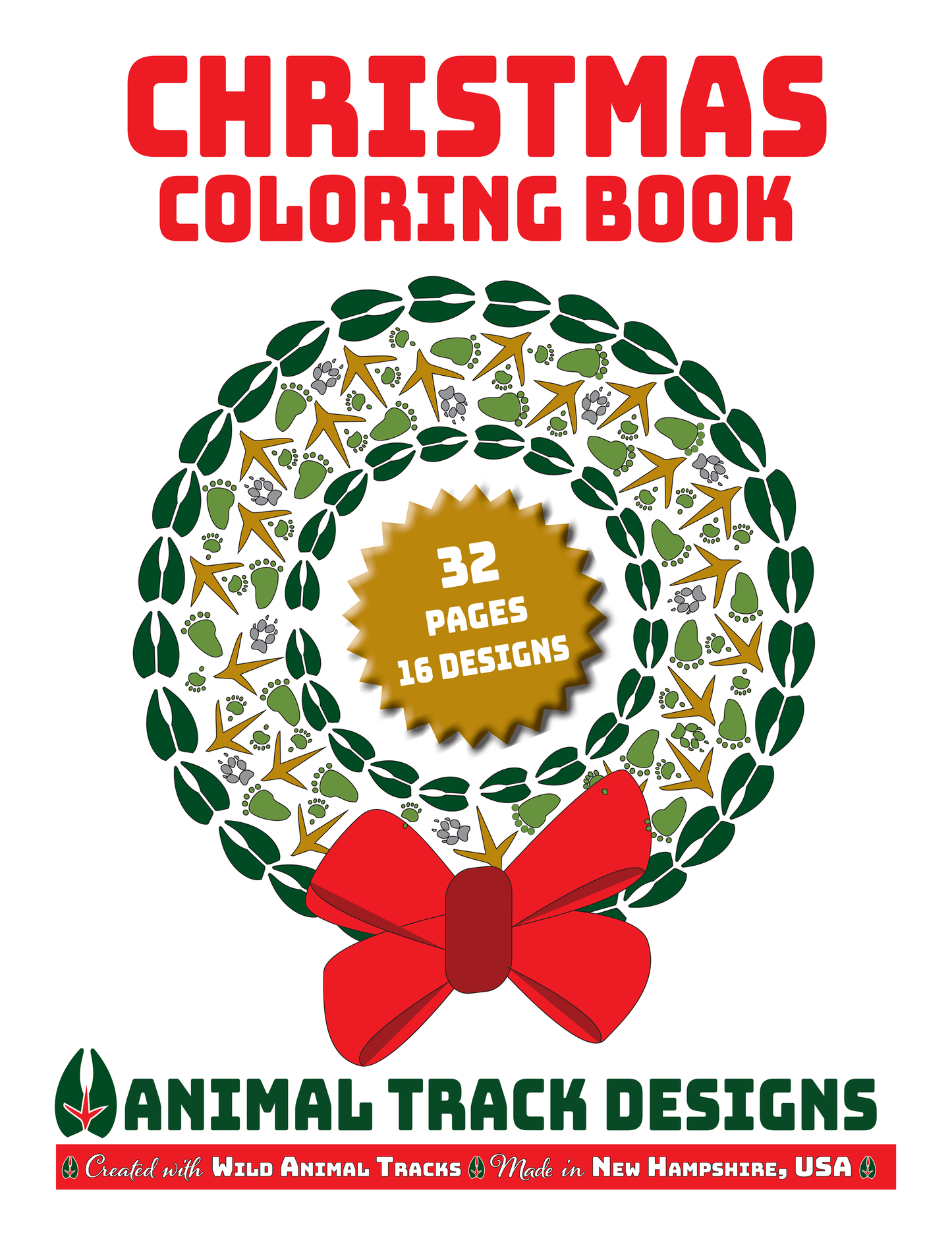 Christmas Coloring Book - Animal Track Designs Animal Track Designs