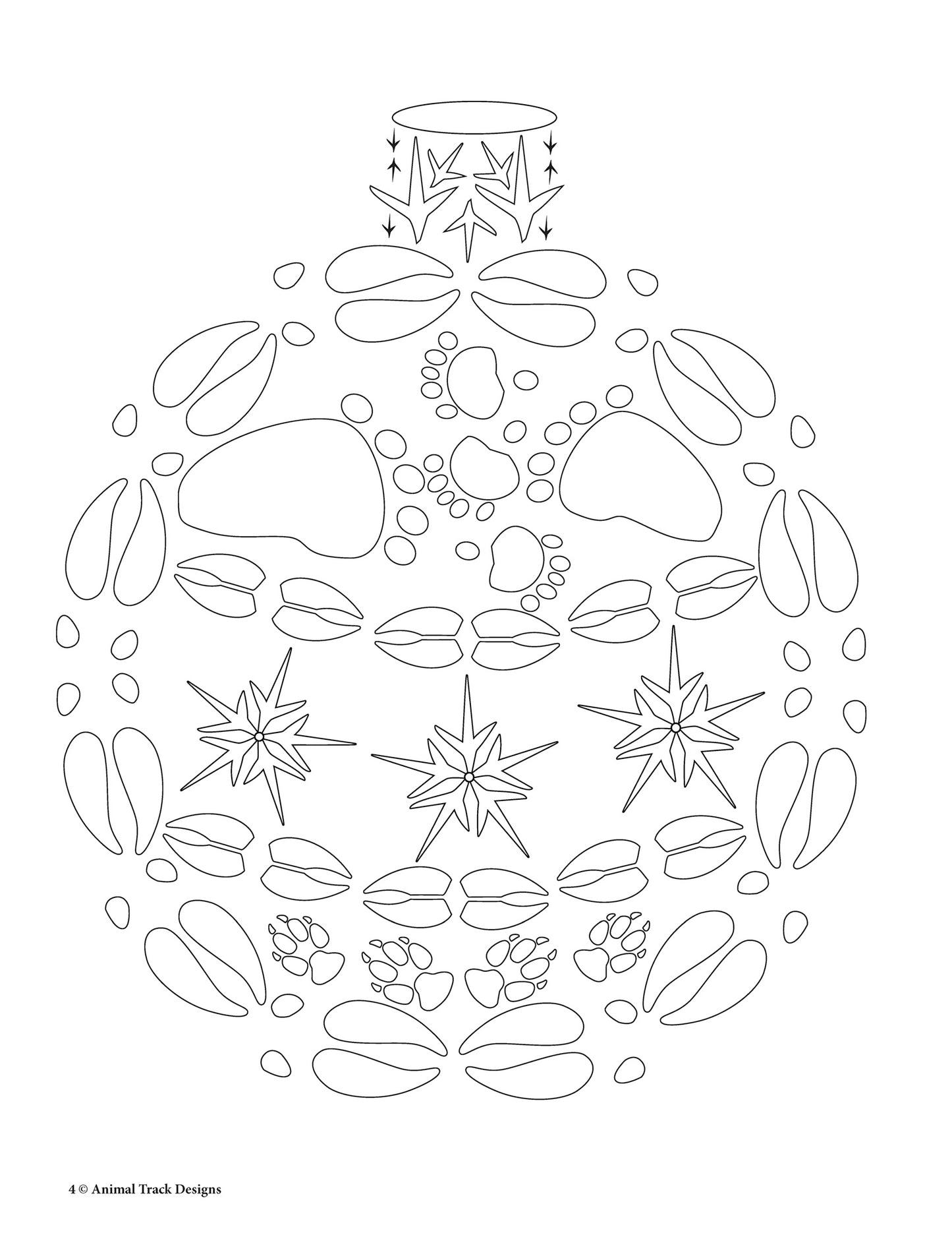 Christmas Coloring Book - Animal Track Designs