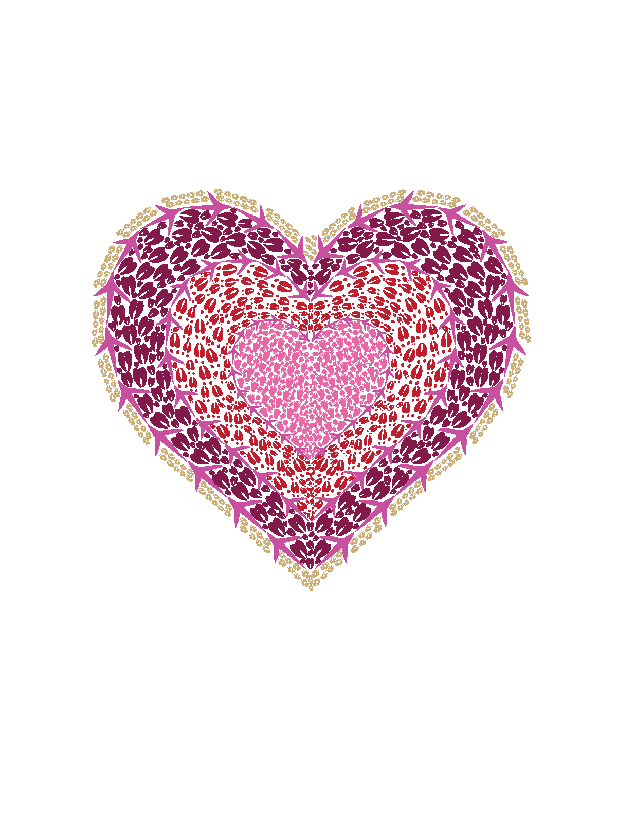 Pink Heart Track Note Cards