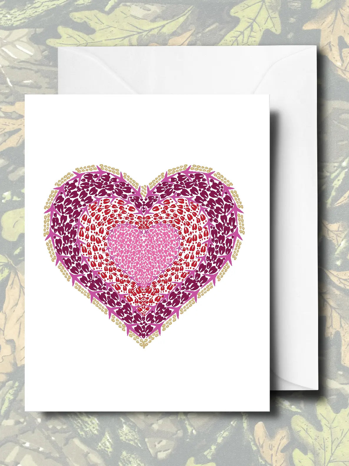 Pink Heart Track Note Cards Animal Track Designs